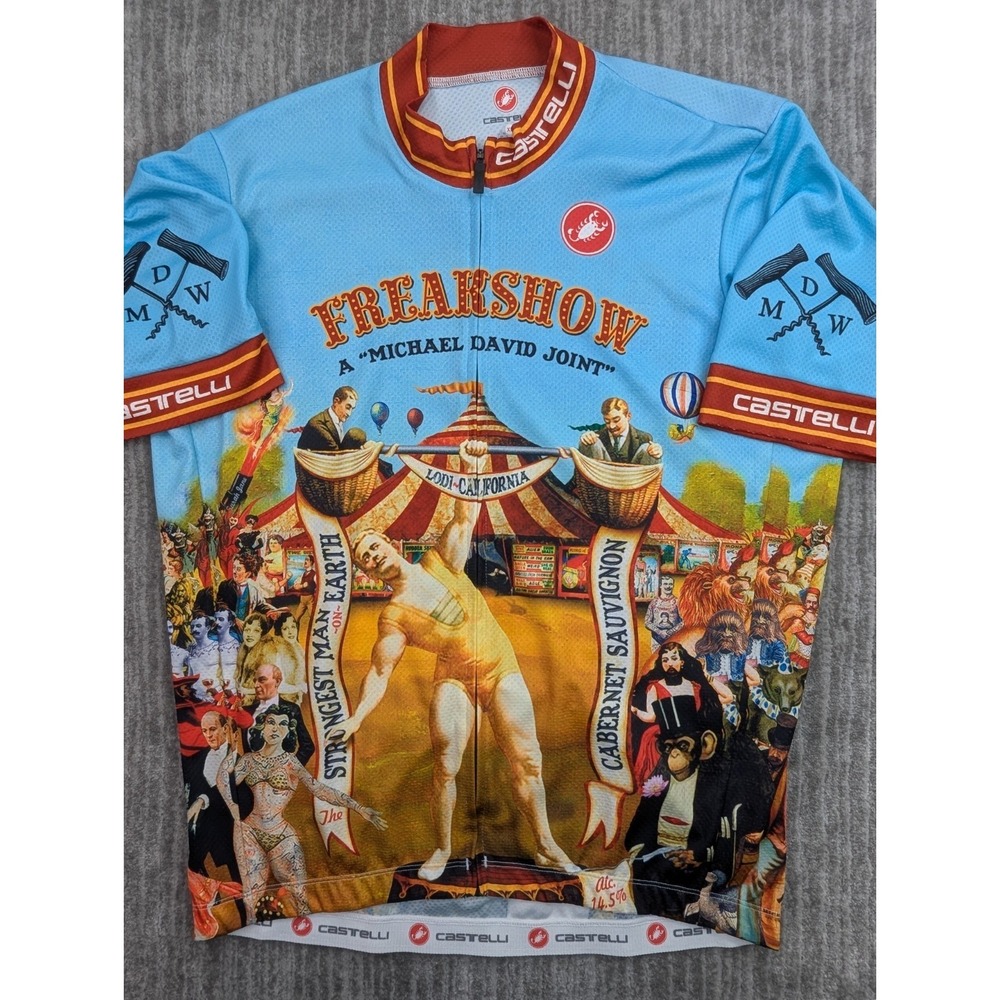 Castelli Mens Freakshow Cycling Jersey Short Sleeve Michael David Winery Medium